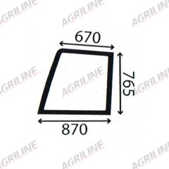 Cab Glass- Curved LH Top Door- Green Tint