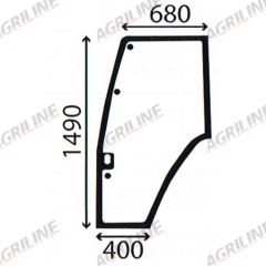 Cab Glass- Curved LH Door- Green Tint