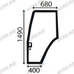 Cab Glass- Curved LH Door- Green Tint suitable for Ford & Fordson -  82000396