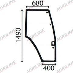 Cab Glass- Curved RH Door- Green Tint