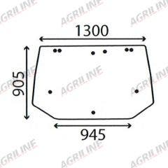 Cab Glass- Rear Window- Green Tint suitable for New Holland -  82005316  82014988