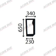 Cab Glass- RH Lower Front- Green Tint suitable for Ford & Fordson -  82001924
