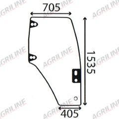 Cab Glass- Curved RH Door- Green Tint suitable for New Holland -  