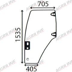 Cab Glass- Curved LH Door- Green Tint suitable for New Holland -  