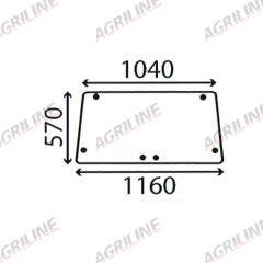 Cab Glass - Rear Window - 83932022 suitable for Ford & Fordson -  83932022