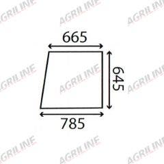 Cab Glass- RH Fixed Upper Side- Green Tint suitable for Massey Ferguson -  3380127M1