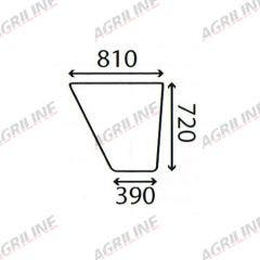 Cab Glass- RH Lower Side- Green Tint suitable for Massey Ferguson -  1627756M1