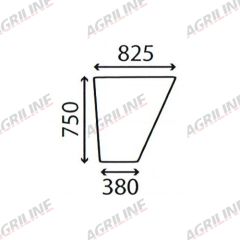 Cab Glass- LH Lower Door- Green Tint suitable for Massey Ferguson -  3052598M1