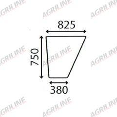 Cab Glass- LH Lower Door- Green Tint suitable for Massey Ferguson -  1627752M1