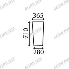 Cab Glass-  Lower Front Window- Green Tint suitable for Massey Ferguson -  3804726M2
