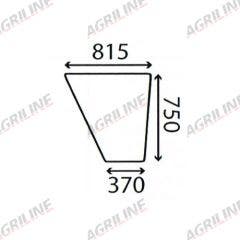 Cab Glass- RH Lower Side- Green Tint suitable for Massey Ferguson -  1634971M1