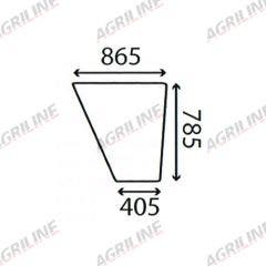 Cab Glass- RH Lower Side- Green Tint suitable for Massey Ferguson -  3380271M1
