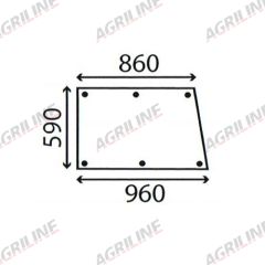 Cab Glass- Fixed Top Door- Green Tint suitable for Massey Ferguson -  3465755M1
