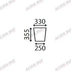 Cab Glass- Lower Front Window - Green Tint suitable for Massey Ferguson -  3389391M1