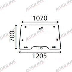Cab Glass- Opening Front Window - Green Tint suitable for Massey Ferguson -  3806704M4