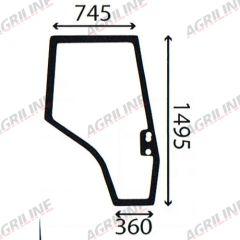 Cab Glass- Curved RH Door - Green Tint