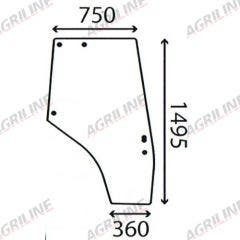 Cab Glass- Curved RH Door - Clear