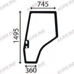 Cab Glass- Curved LH Door - Green Tint