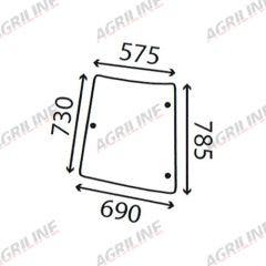 Cab Glass- Curved LH Corner - Green Tint suitable for Massey Ferguson -  3806591M2
