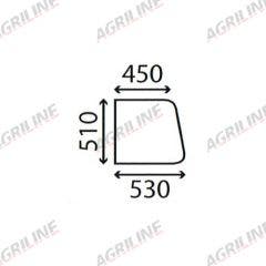 Cab Glass- Fixed Top Door - Clear suitable for Massey Ferguson -  1698162M1