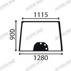 Cab Glass- Front Window - Green Tint suitable for Massey Ferguson -  3777602M2