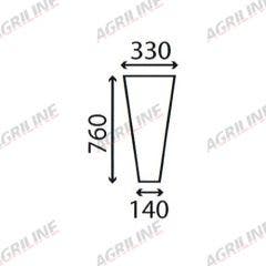 Cab Glass- Lower Front - Clear suitable for Massey Ferguson -  1897856M1