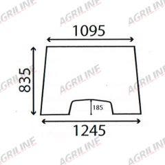 Cab Glass- Front Window - Clear suitable for Massey Ferguson -  3475991M1