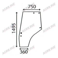 Cab Glass- MF 4200 4300 Series- Curved LH Door - Clear