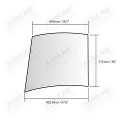 Cab Glass - Upper Door Right Curved suitable for John Deere tractor