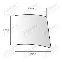 Cab Glass - Upper Door Left Curved suitable for John Deere tractor