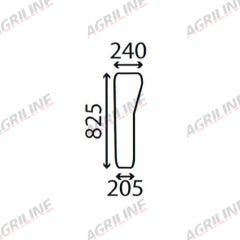 Cab Glass- Lower Front Window - Clear suitable for Massey Ferguson -  CG6440