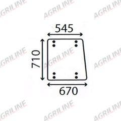 Cab Glass- Side Window - Clear suitable for Massey Ferguson -  D6537