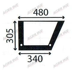 Cab Glass- Curved LH Lower Door - Green Tint suitable for Case International -  1999625C2  248725A1