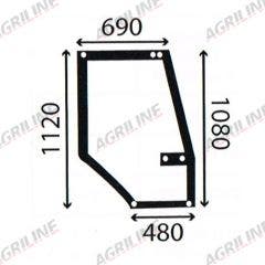 Cab Glass- Curved RH Door - Green Tint