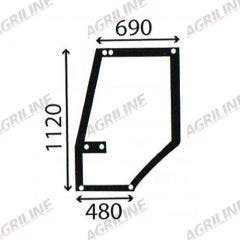 Cab Glass- Curved LH Door - Green Tint