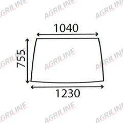 Cab Glass- Curved Front Window - Green Tint suitable for David Brown -  