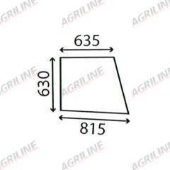 Cab Glass- Curved RH Top Door - Green Tint