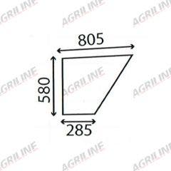 Cab Glass-Curved LH Lower Door - Green Tint suitable for Case International -  K303703