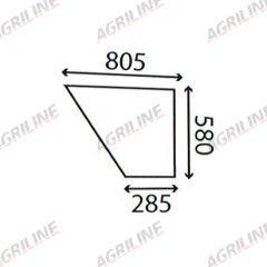 Cab Glass- Curved RH Lower Door - Green Tint suitable for Case International -  K262938