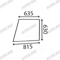 Cab Glass- Curved LH Top Door - Green Tint