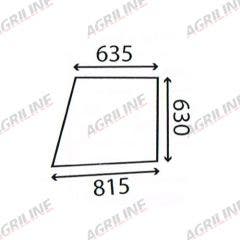 Cab Glass- Curved LH Top Door - Green Tint suitable for David Brown -  