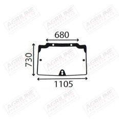 Cab Glass- Curved Opening Front Window - Green Tint suitable for New Holland -  44911501