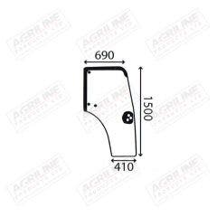 Cab Glass- Curved RH Door - Green Tint