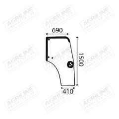 Cab Glass- Curved RH Door - Green Tint suitable for Case International -  