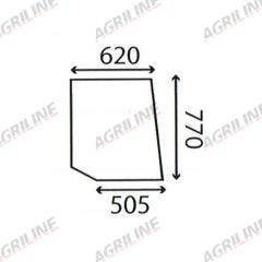 Cab Glass- RH Top Door - Clear suitable for David Brown -  