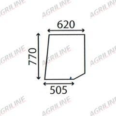 Cab Glass- LH Top Door - Clear suitable for David Brown -  