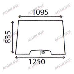 Cab Glass- Front Window - Green Tint suitable for Massey Ferguson -  3901615M1