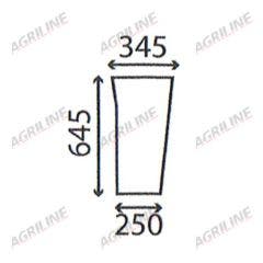 Cab Glass- LH Lower Front - Clear suitable for Massey Ferguson -  3901104M1