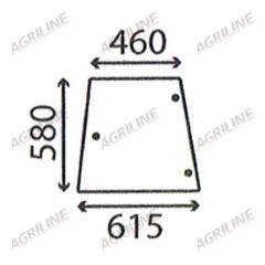 Cab Glass- Opening Side Window - Green Tint suitable for Massey Ferguson -  3901586M1