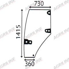 Cab Glass-Curved LH Door - Green Tint